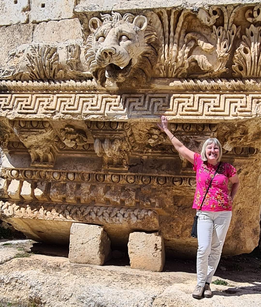 Me with the lion at Baalbek, Lebanon