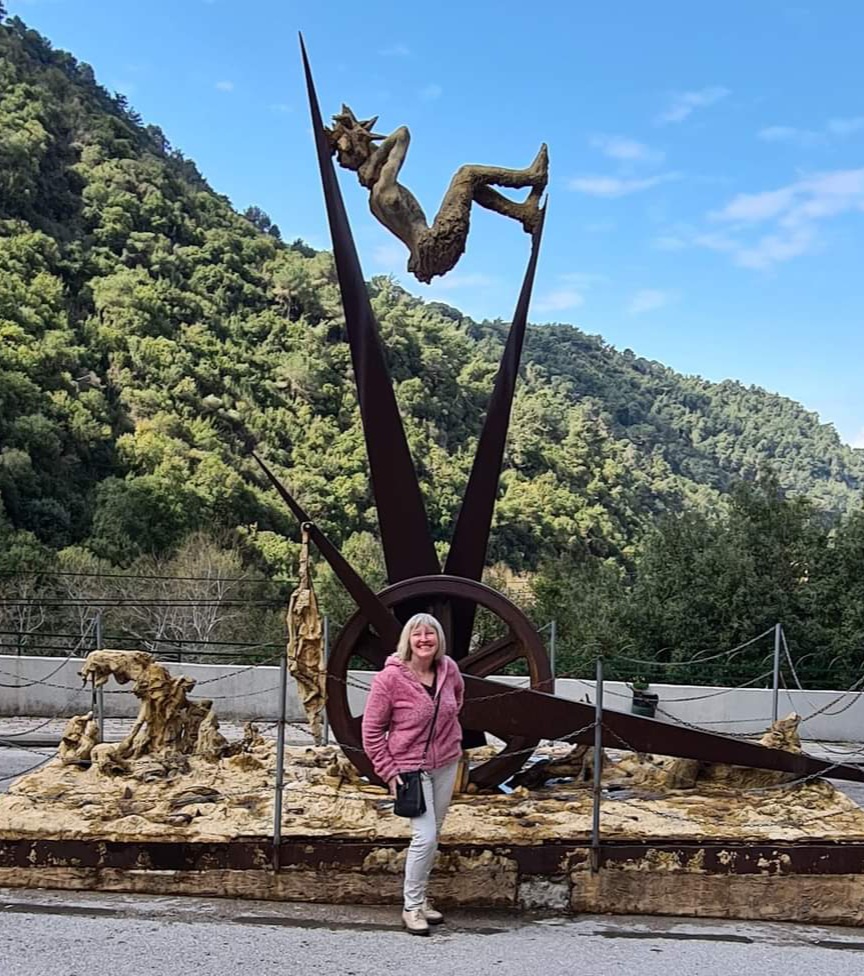 Me with a statue at Jeita grotto Lebanon