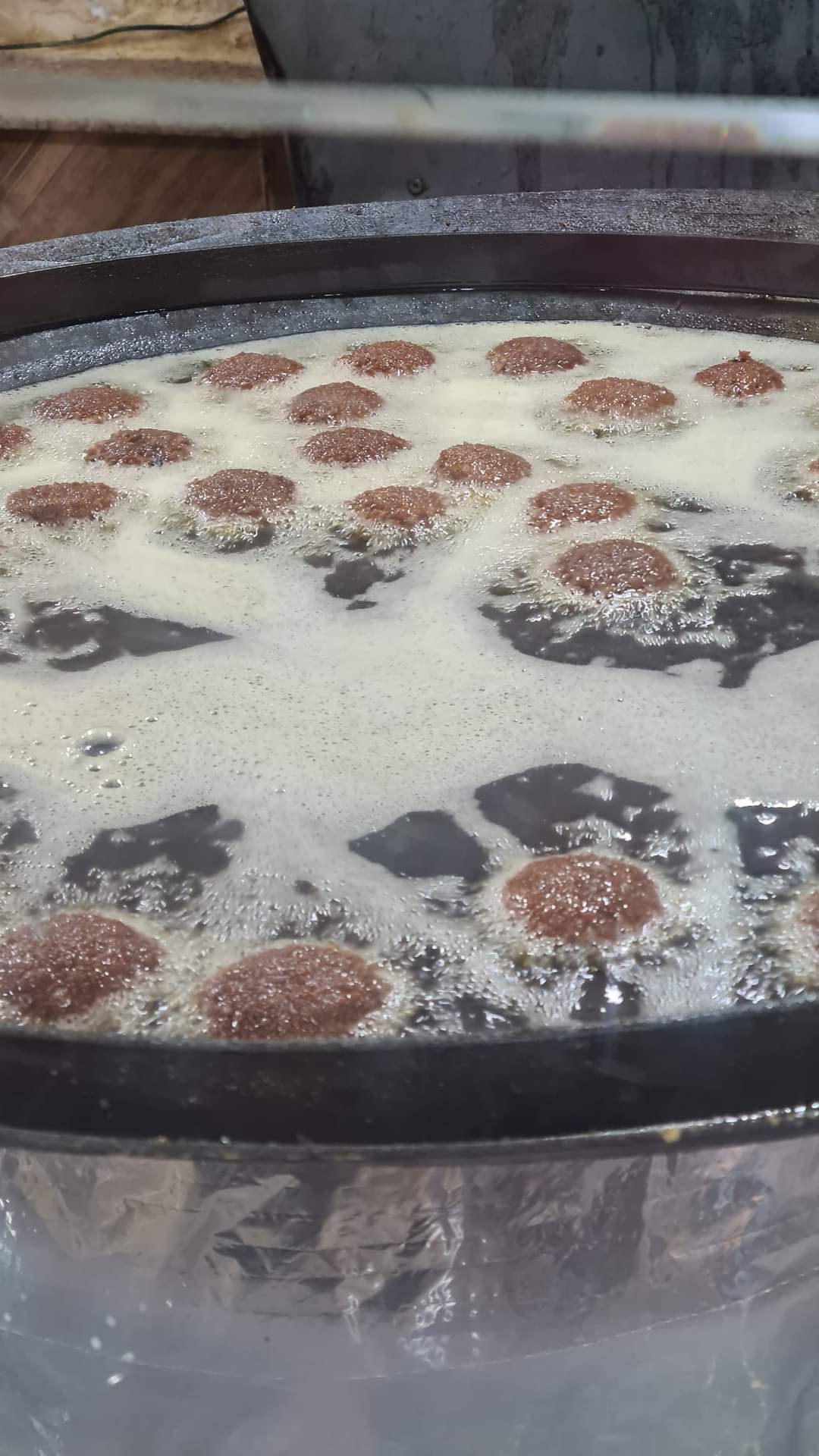Frying falafel in Sidon, Lebanon
