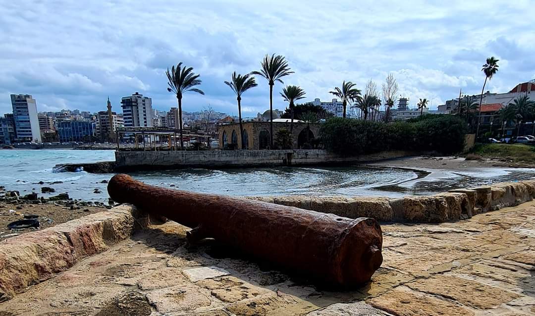 Canon at Sidon Sea Castle Lebanon