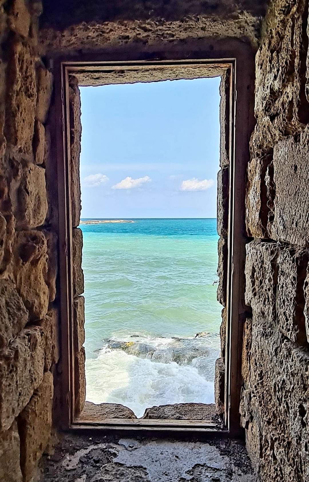 View from the window at Sidon Sea Castle Lebanon