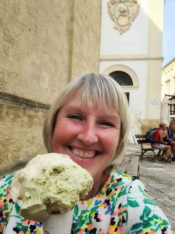 Pistachio ice cream in Gallipoli, Italy
