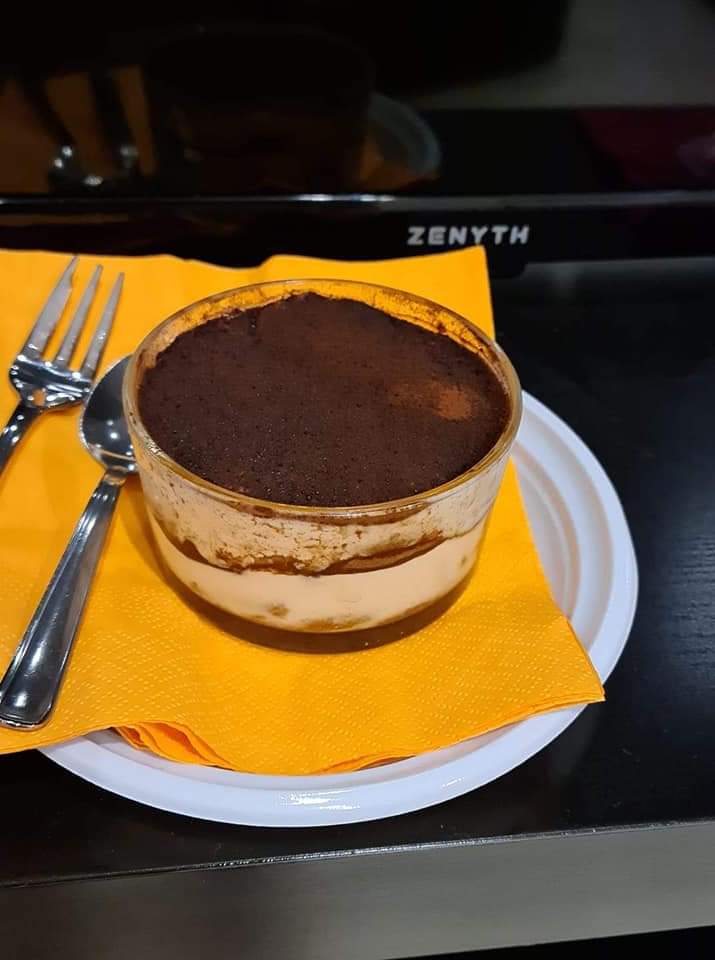 Homemade tiramisu in Brindisi, Puglia, Italy