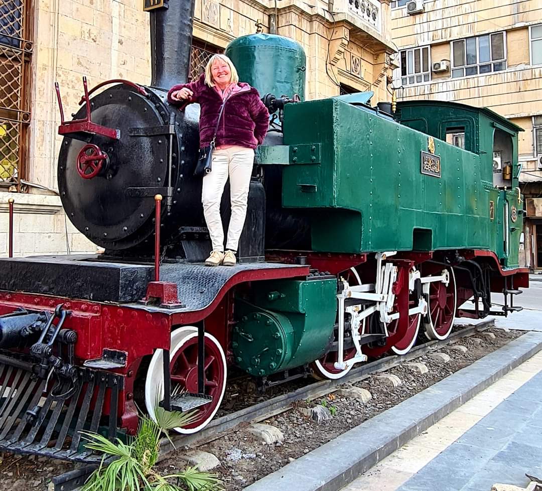 An old railway locomotive in Damascus, Syria