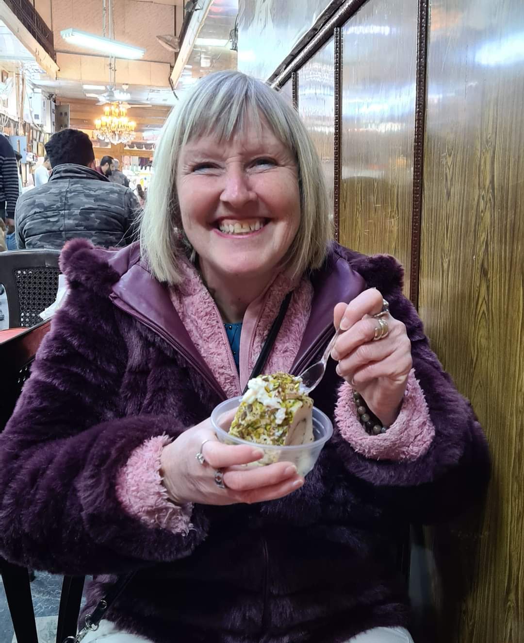 Me enjoying the most famous ice cream in Syria