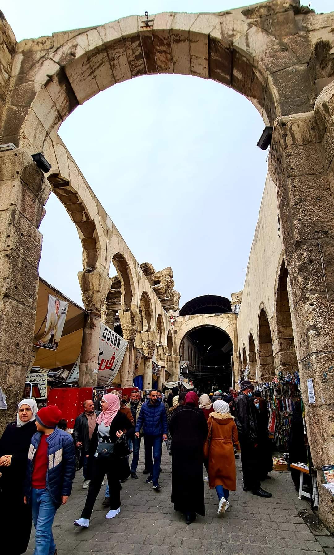 The entrance to Souk-al-Hamidiyeh in Damascus, Syria