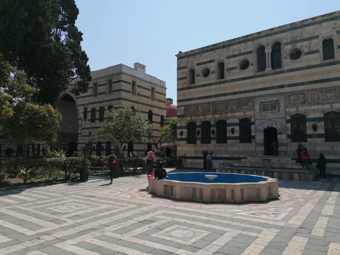 The courtyard of the Caravanserai in Damascus, Syria