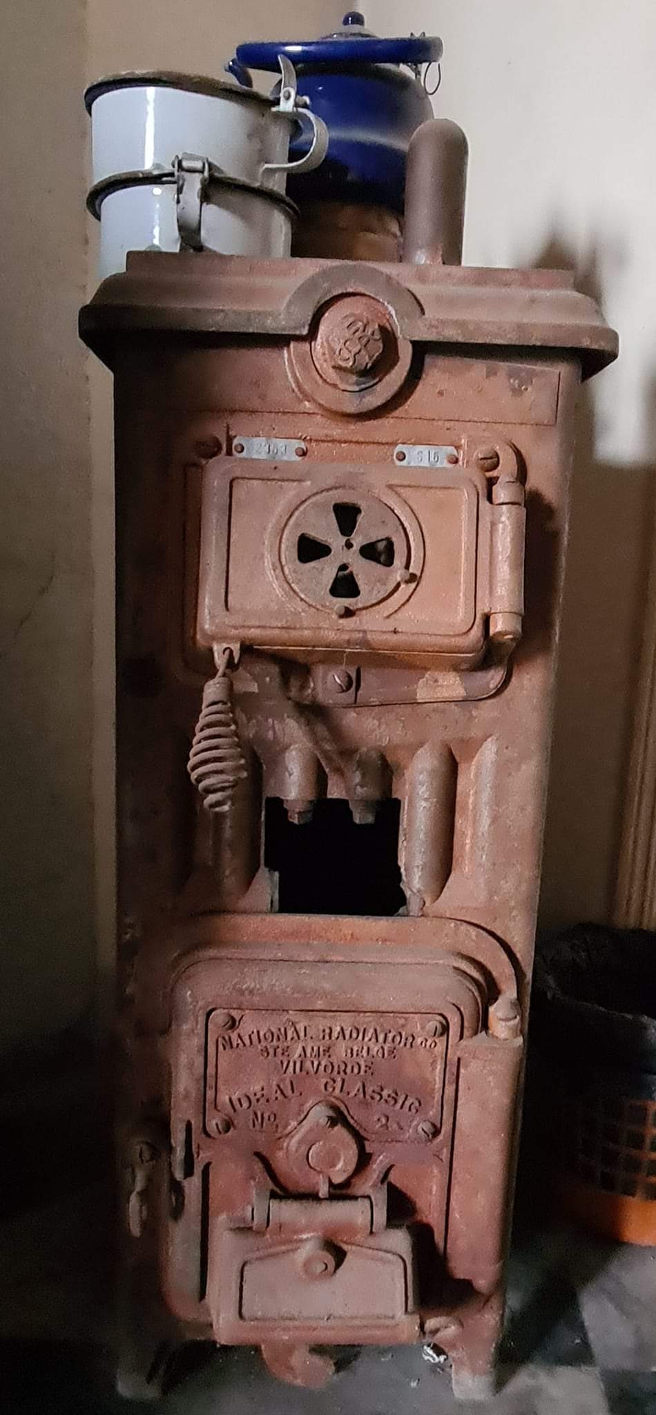 Old stove in the Baron Hotel, Aleppo, Syria