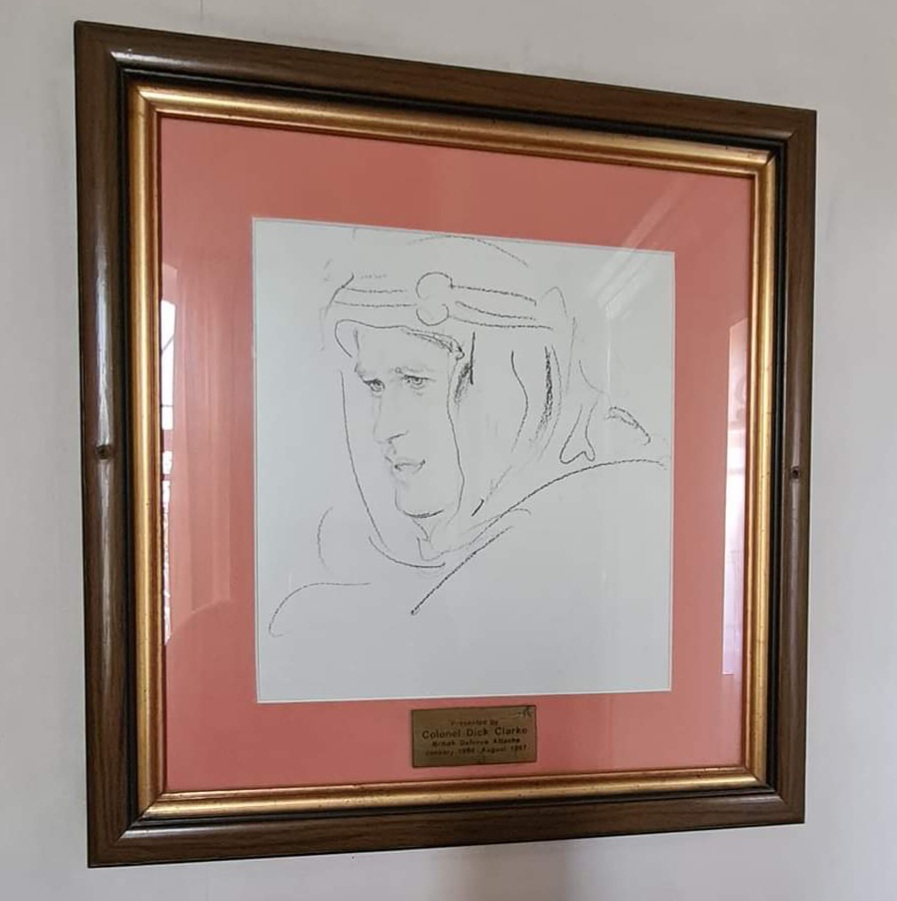 Drawing of Lawrence of Arabia in the Baron Hotel, Aleppo, Syria