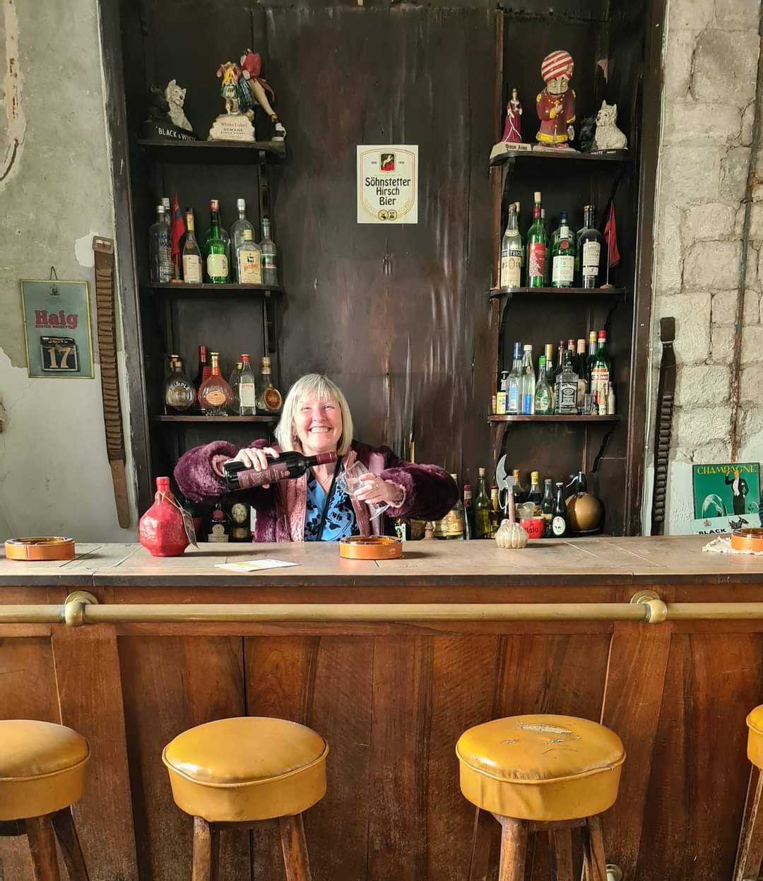 Me behind the bar in the Hotel Baron, Aleppo, Syrian