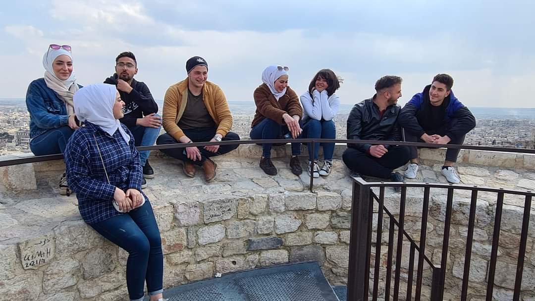 Local teenagers at Aleppo fortress