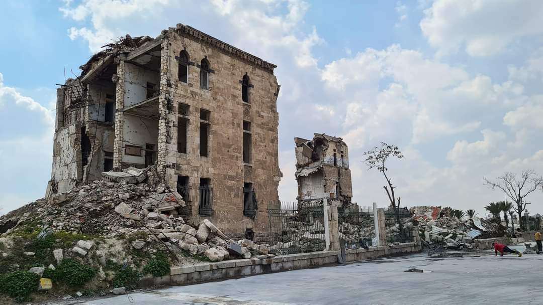 Destroyed building in Aleppo, Syria