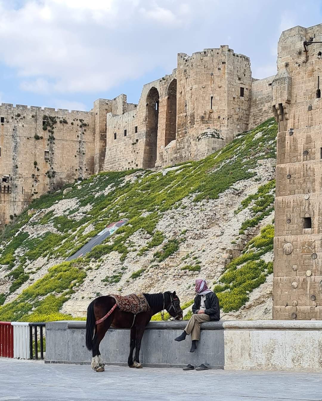 A local outside Aleppo fortress in Syria