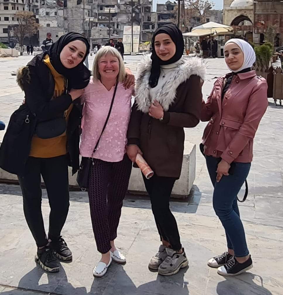 Me and friendly locals in Alepo, Syria