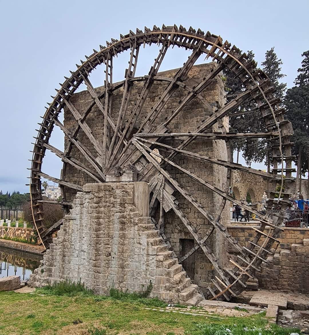 A wooden water wheel in Hama, Syria