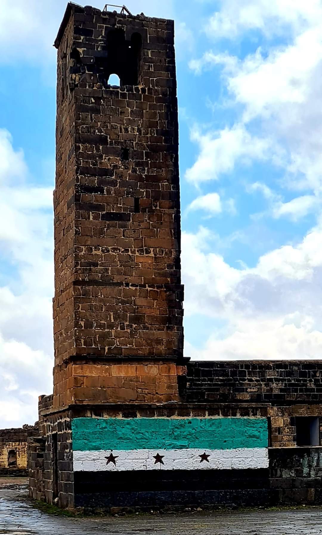 Independence flag in Bosra, Syria