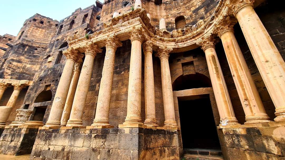 Columns at Bosra amphitheatre Syria