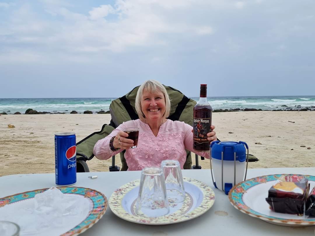 An aperitif before dinner on the beach Socotra