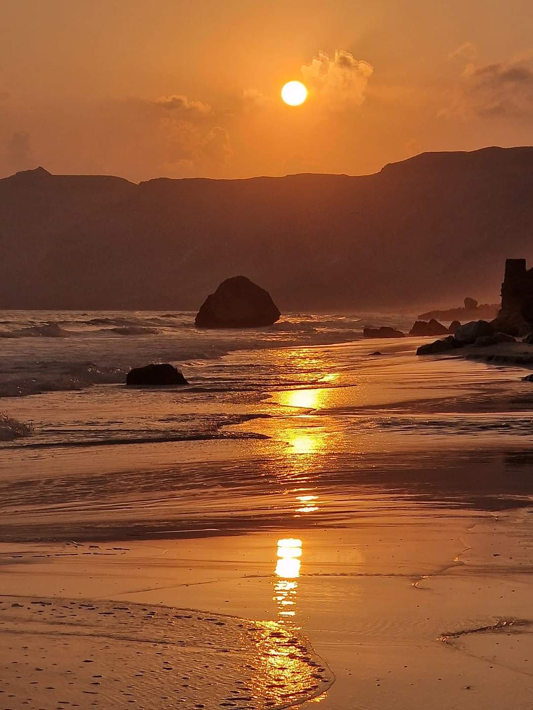 The sun rising in Socotra