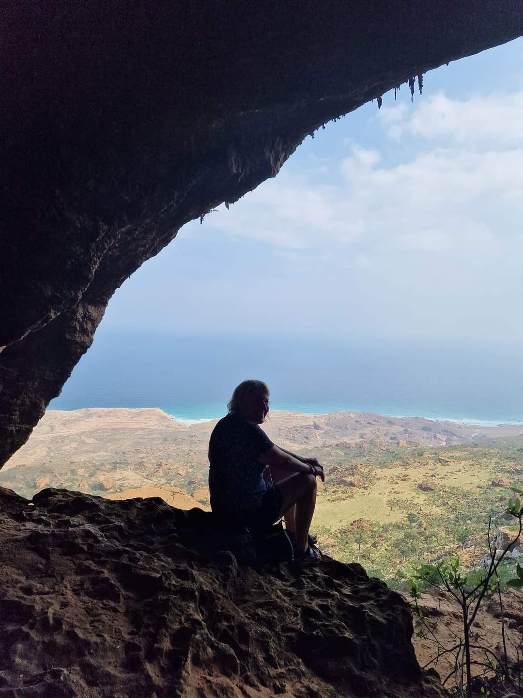 Me looking at the view from Hoq cave Socotra