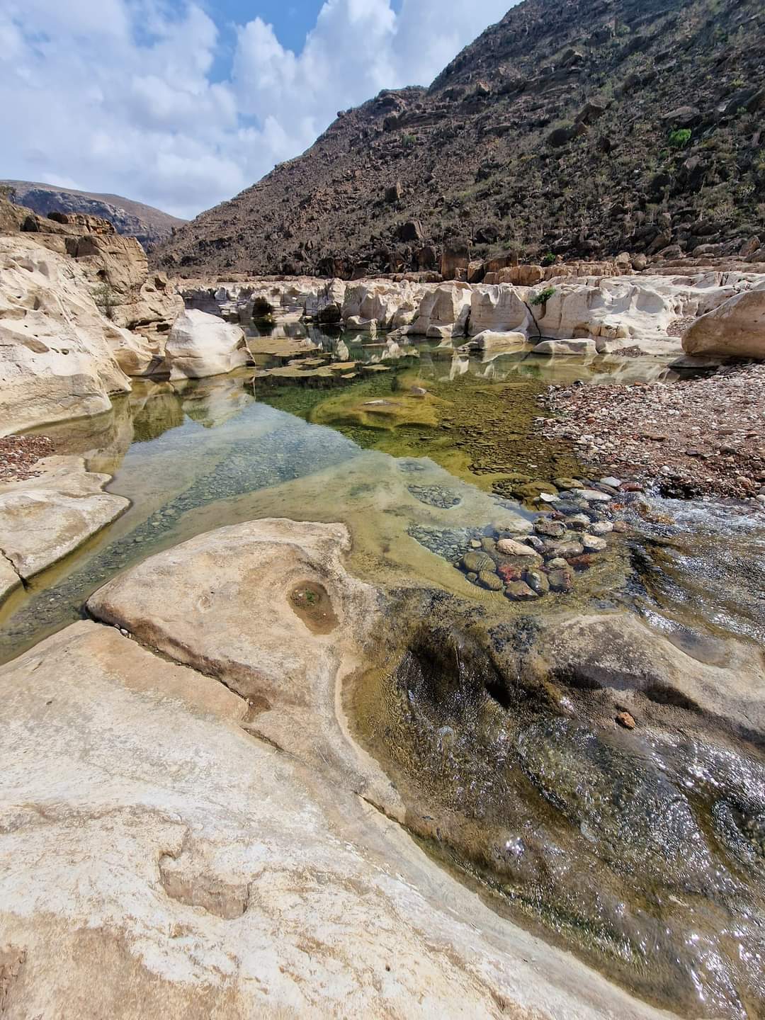 Crystal clear waters at Kalishan canyon Socotra