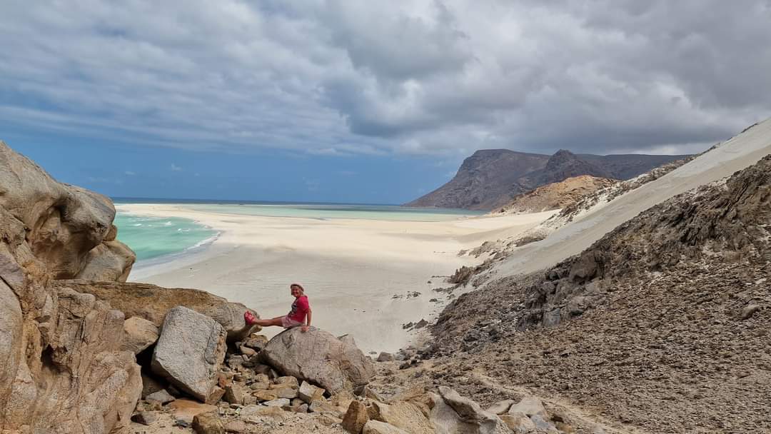 Me looking down on Dethwh lagoon in Socotra