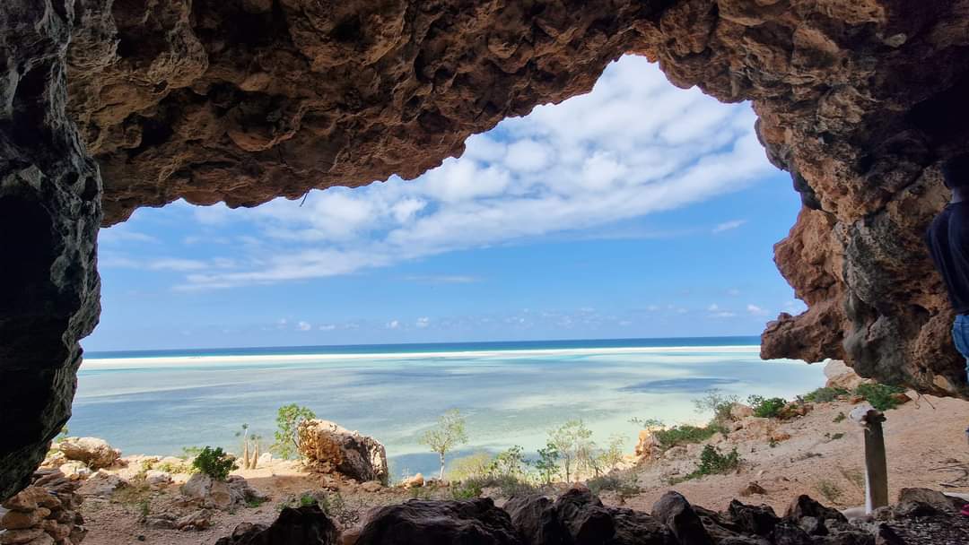 View from the Caveman's cave at Dethwh lagoon Socotra