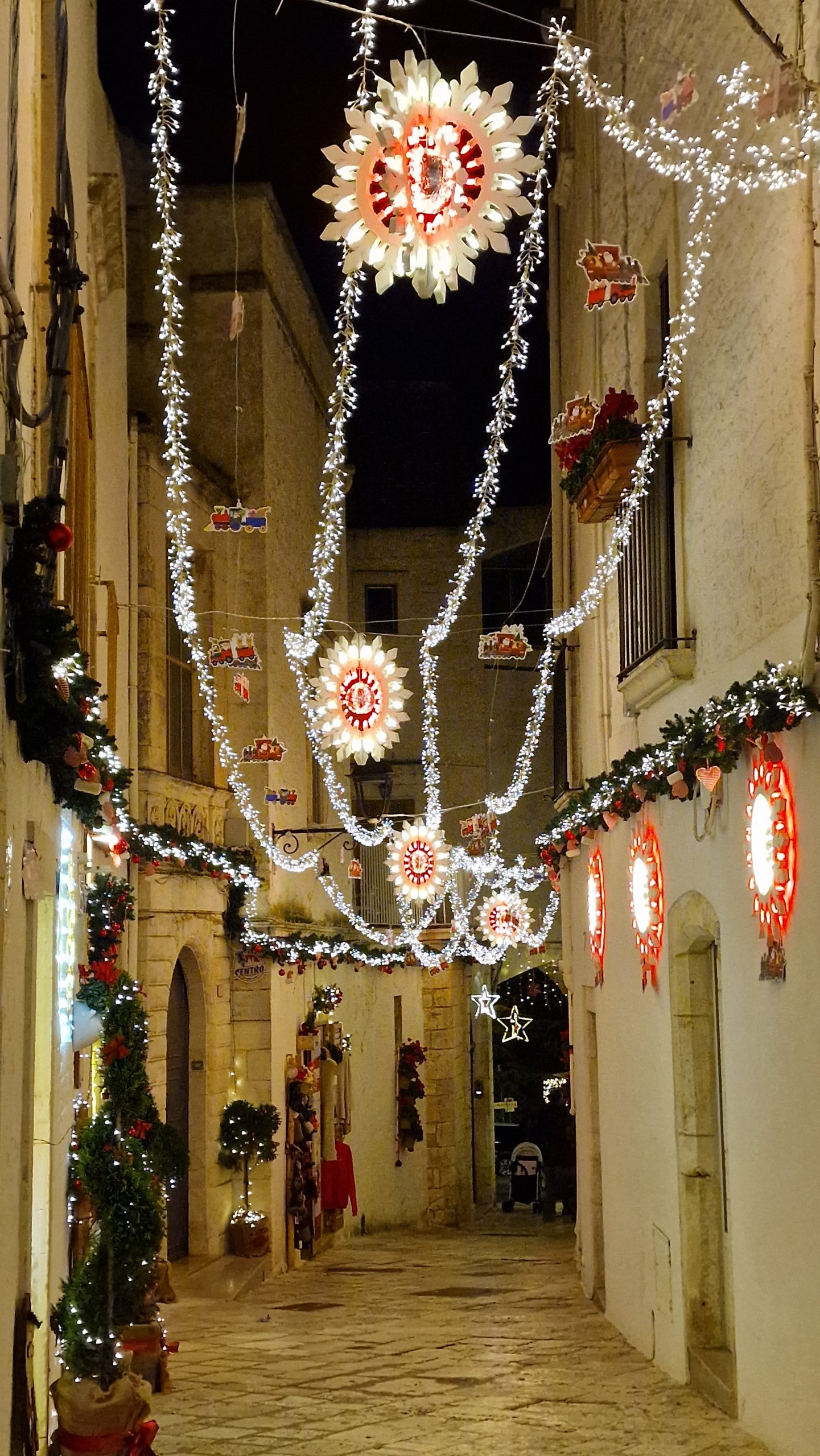Christmas lights in Locotorondo, Puglia, Italy
