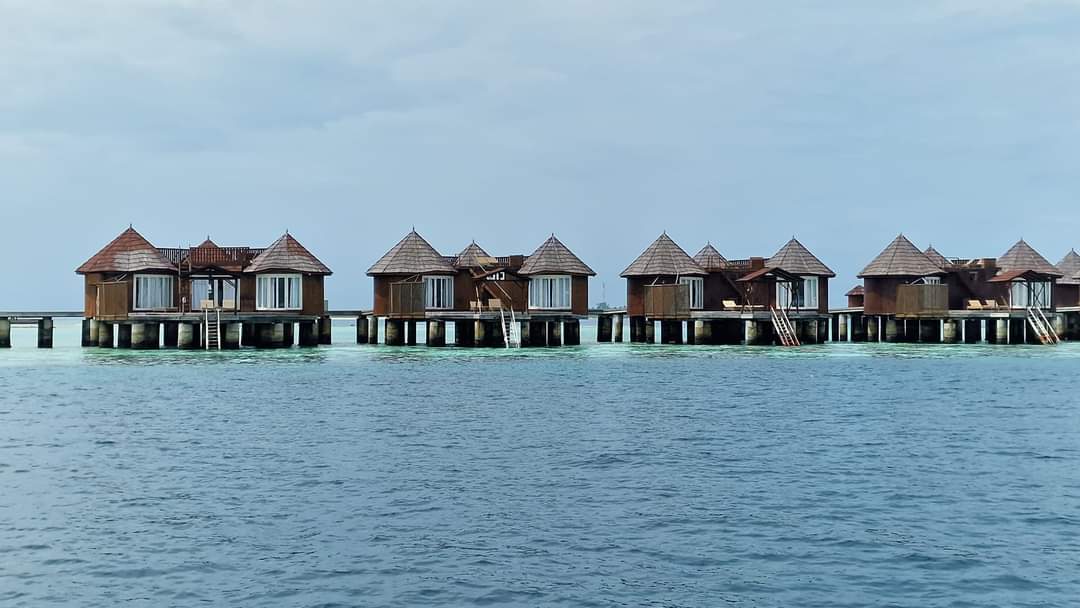 Overwater bungalows in the Maldives