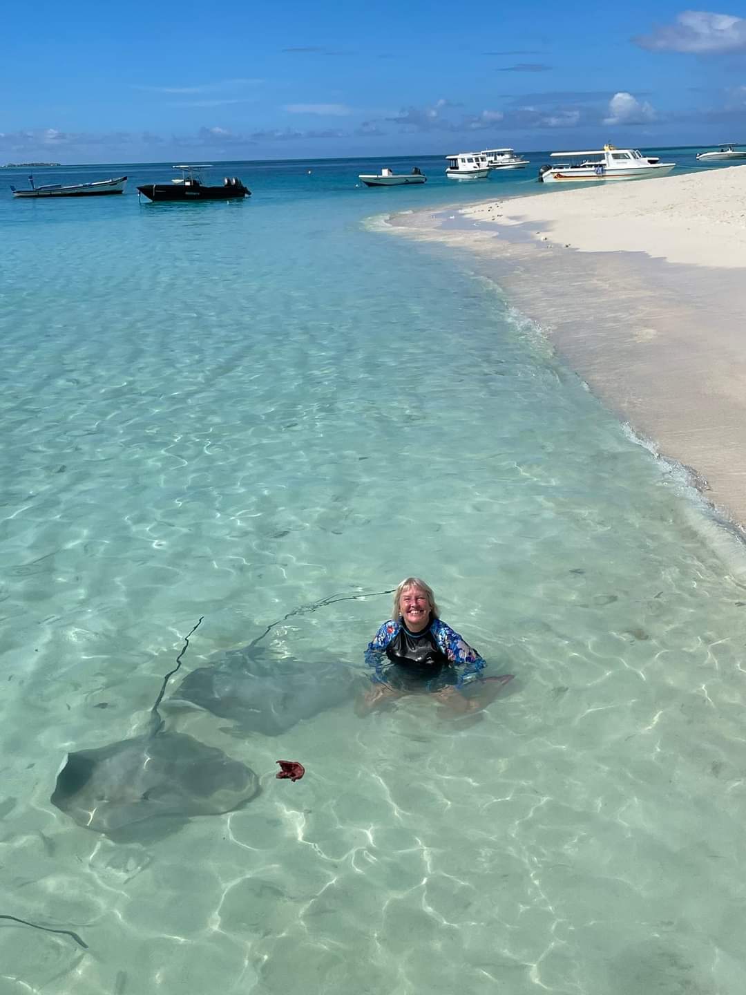 Me with stingrays in the Maldives
