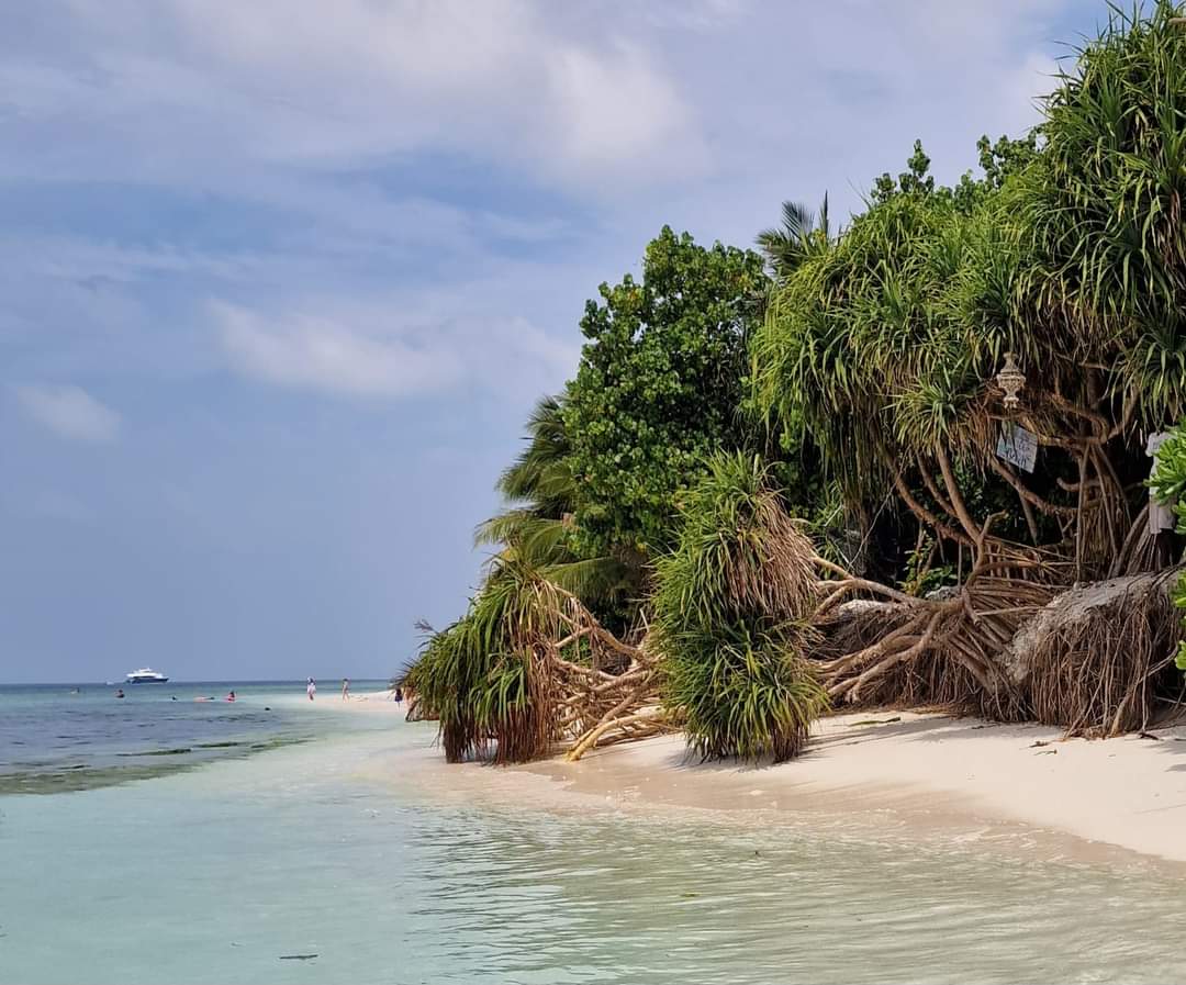 Ukulhas tourist beach in the Maldives